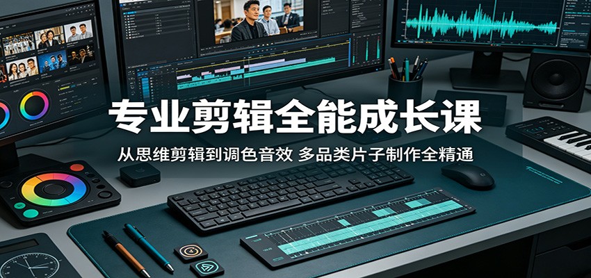 专业剪辑全能成长课：从思维剪辑到调色音效，多品类片子制作全精通-超级会员网