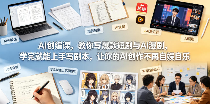 AI创编课，教你写爆款短剧与AI漫剧，学完就能上手写剧本，让你的AI创作不再自娱自乐(更新0521)-超级会员网