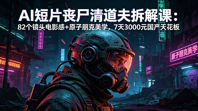AI短片《丧尸清道夫》拆解课：82个镜头电影感+原子朋克美学，7天3000元国产天花板-超级会员网