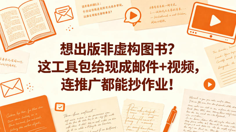想出版非虚构图书？这工具包给现成邮件+视频，连推广都能抄作业！【原创双语字幕】-超级会员网