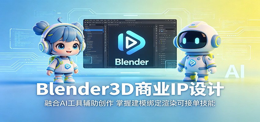 Blender3D商业IP设计：融合AI工具辅助创作，掌握建模绑定渲染可接单技能-超级会员网