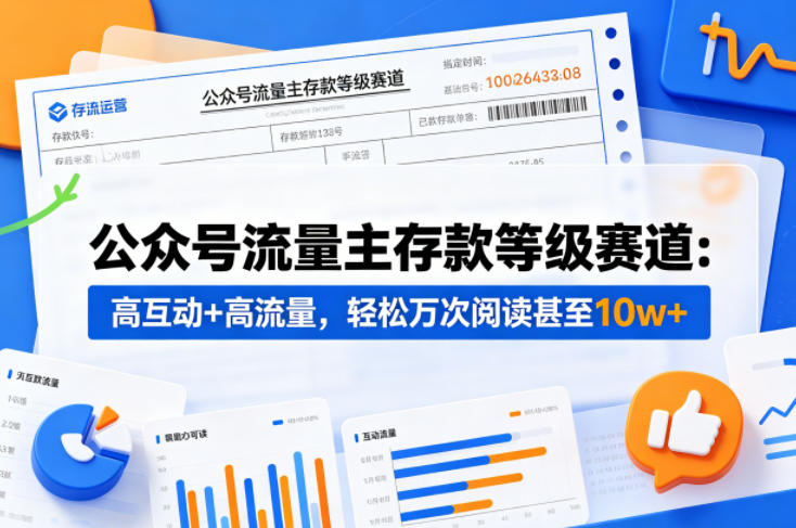 公众号流量主之存款等级赛道，高互动+高流量，轻松达到万次阅读，甚至10w+-超级会员网