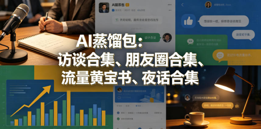 AI蒸馏包：访谈合集、朋友圈合集、流量黄宝书、夜话合集【文档】-超级会员网