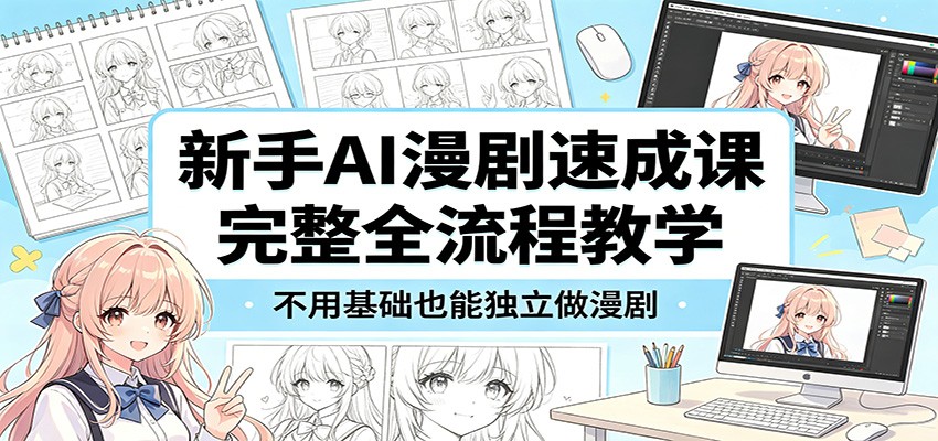 新手AI漫剧速成课：完整全流程教学，不用基础也能独立做漫剧-超级会员网