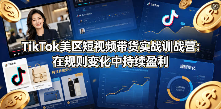 TikTok美区短视频带货实战训战营：在规则变化中持续盈利-超级会员网