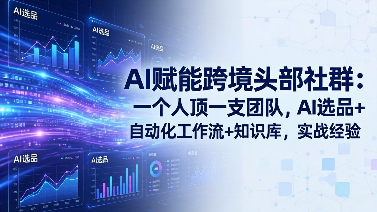 AI赋能跨境头部社群-更新5月：一个人顶一支团队，AI选品+自动化工作流+知识库，实战经验-超级会员网