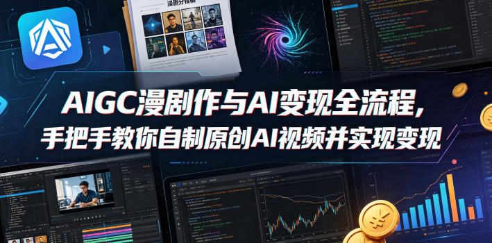AIGC漫剧创作与AI变现全流程，手把手教你自制原创AI视频并实现变现-超级会员网