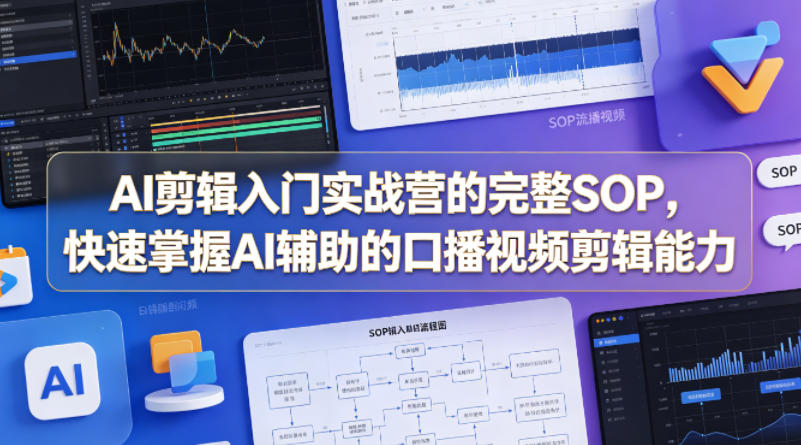 AI剪辑入门实战营的完整SOP，快速掌握AI辅助的口播视频剪辑能力-超级会员网
