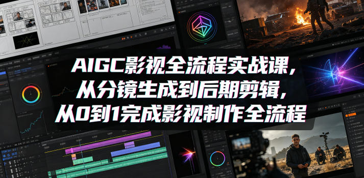 AIGC影视全流程实战课，从分镜生成到后期剪辑，从0到1完成影视制作全流程-超级会员网