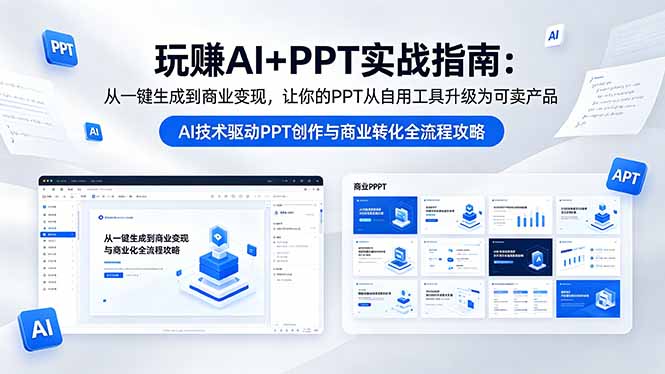 玩赚AI+PPT实战指南-更新5月13：从一键生成到商业变现，让你的PPT从自用工具升级为可卖产品-超级会员网