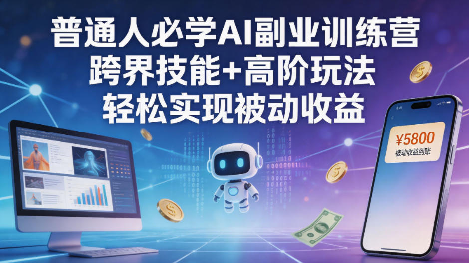 普通人必学AI副业训练营跨界技能+高阶玩法轻松实现被动收益-超级会员网