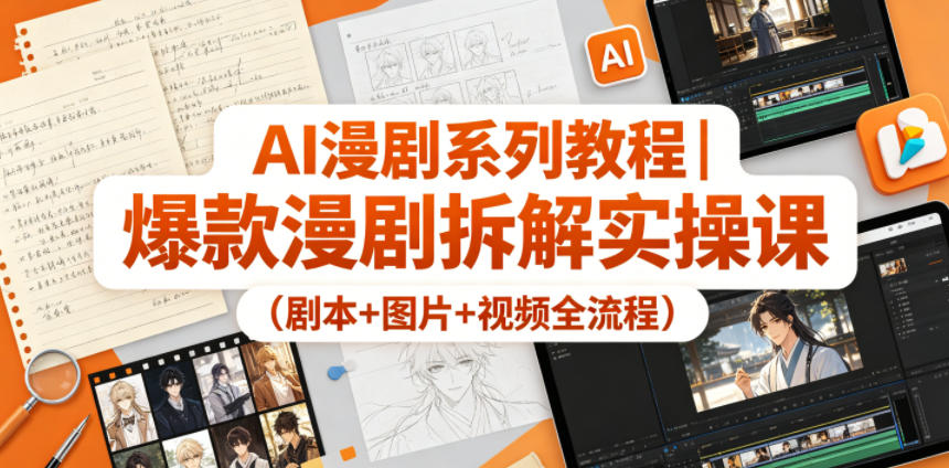 AI漫剧系列教程｜爆款漫剧拆解实操课(剧本+图片+视频全流程)-超级会员网
