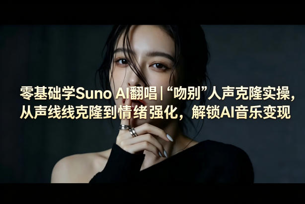 零基础学Suno AI翻唱｜《吻别》人声克隆实操，从声线克隆到情绪强化，解锁AI音乐变现-超级会员网