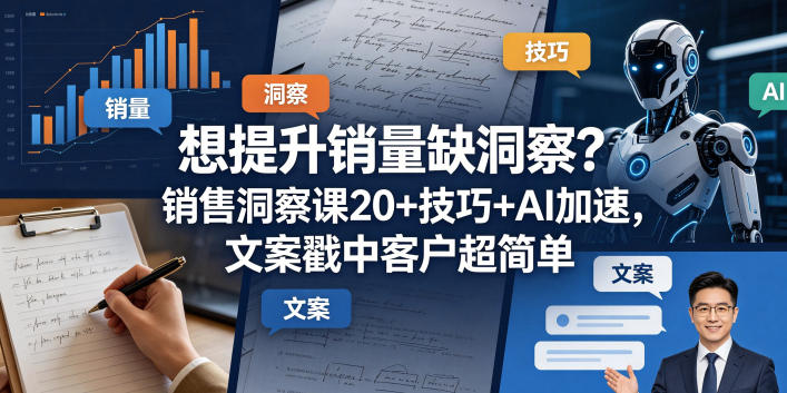 想提升销量缺洞察？销售洞察课20+技巧+AI加速，文案戳中客户超简单【原创双语字幕】-超级会员网