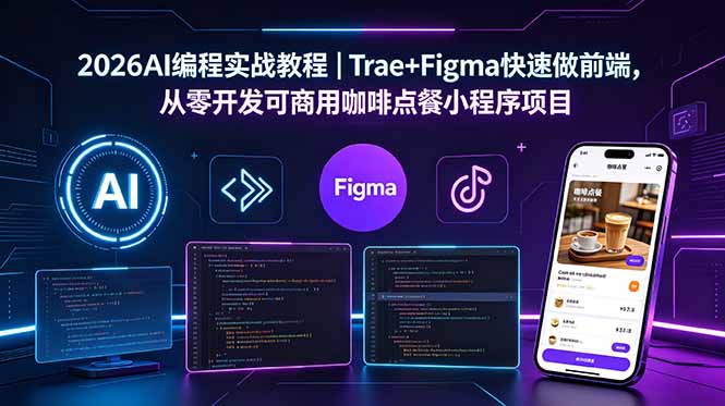 2026AI编程实战教程｜Trae+Figma快速做前端，从零开发可商用咖啡点餐小程序项目-超级会员网