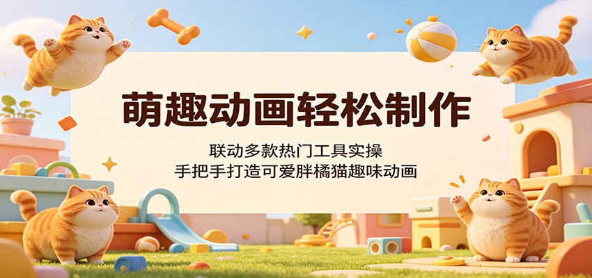 萌趣动画轻松制作，联动多款热门工具实操，手把手打造可爱胖橘猫趣味动画-超级会员网