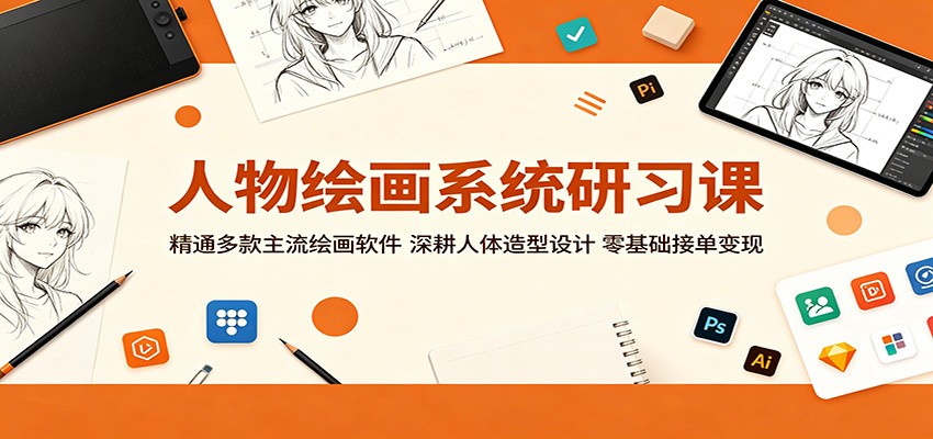 人物绘画系统研习课：精通多款主流绘画软件，深耕人体造型设计，零基础接单变现-超级会员网
