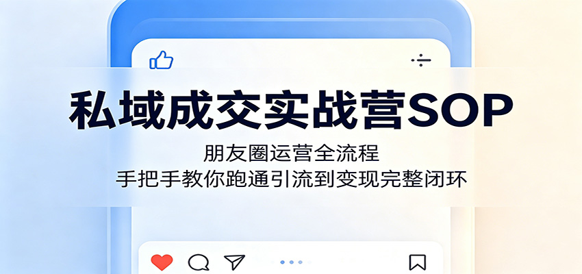 私域成交实战营SOP：朋友圈运营全流程，手把手教你跑通引流到变现完整闭环-超级会员网
