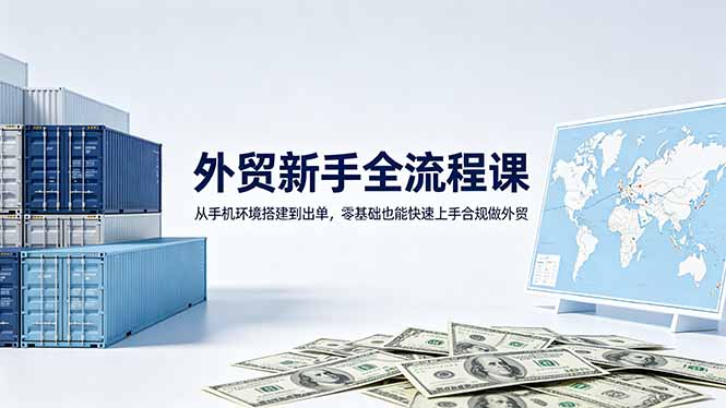 外贸新手全流程课：从手机环境搭建到出单，零基础也能快速上手合规做外贸-超级会员网