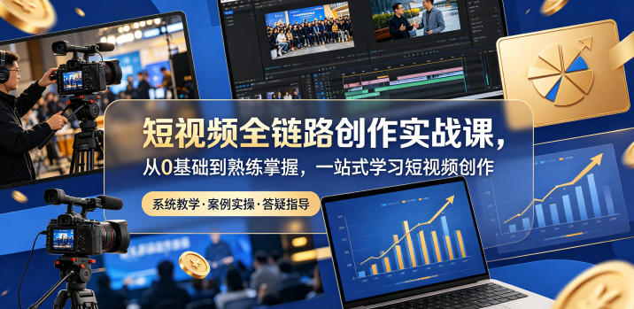 短视频全链路创作实战课，从0基础到熟练掌握，一站式学习短视频创作-超级会员网