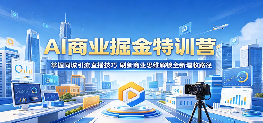 AI商业掘金特训营:掌握同城引流直播技巧,刷新商业思维解锁全新增收路径-超级会员网