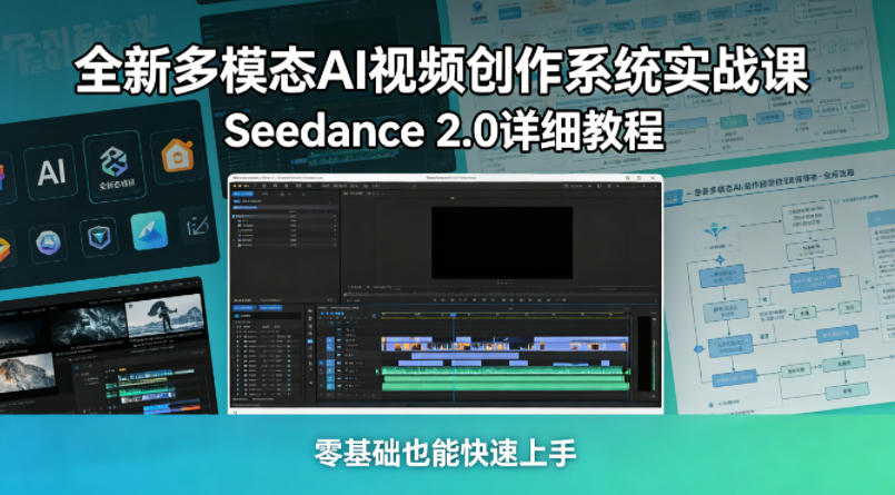 全新多模态AI视频创作系统实战课，Seedance 2.0详细教程，零基础也能快速上手-超级会员网