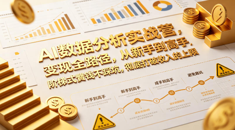 AI数据分析实战营，变现全路径，从新手到高手，阶梯式賺钱不踩坑，彻底打破收入的上限-超级会员网