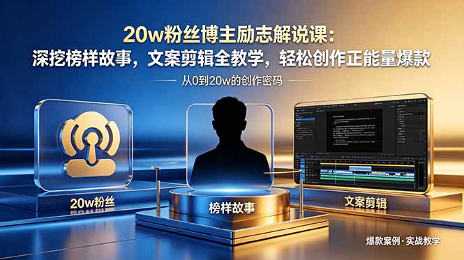20w粉丝博主励志解说课：深挖榜样故事，文案剪辑全教学，轻松创作正能量爆款-超级会员网