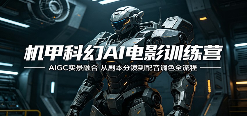 机甲科幻AI电影训练营：AIGC实景融合，从剧本分镜到配音调色全流程-超级会员网