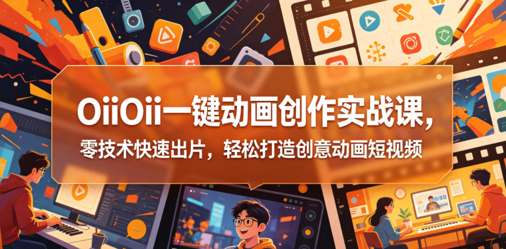 OiiOii一键动画创作实战课，零技术快速出片，轻松打造创意动画短视频-超级会员网