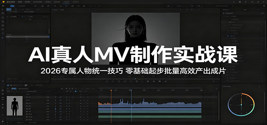 AI真人MV制作实战课：2026专属人物统一技巧，零基础起步批量高效产出成片-超级会员网