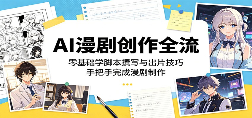 AI漫剧创作全流程：零基础学脚本撰写与出片技巧，手把手完成漫剧制作-超级会员网