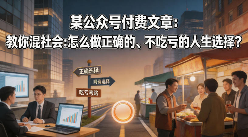某公众号付费文章：教你混社会：怎么做正确的、不吃亏的人生选择？-超级会员网