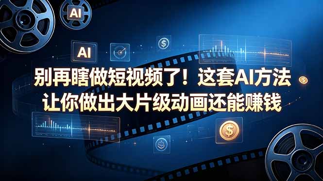 别再瞎做短视频了！这套 AI 方法让你做出大片级动画还能赚钱【原创双语字幕】-超级会员网