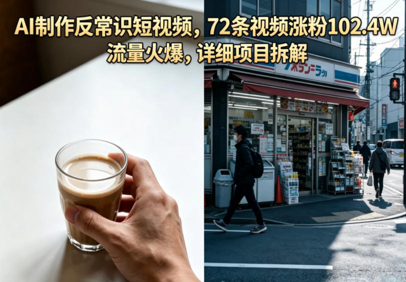 AI制作反常识短视频，72条视频涨粉102.4W，流量火爆，详细项目拆解-超级会员网