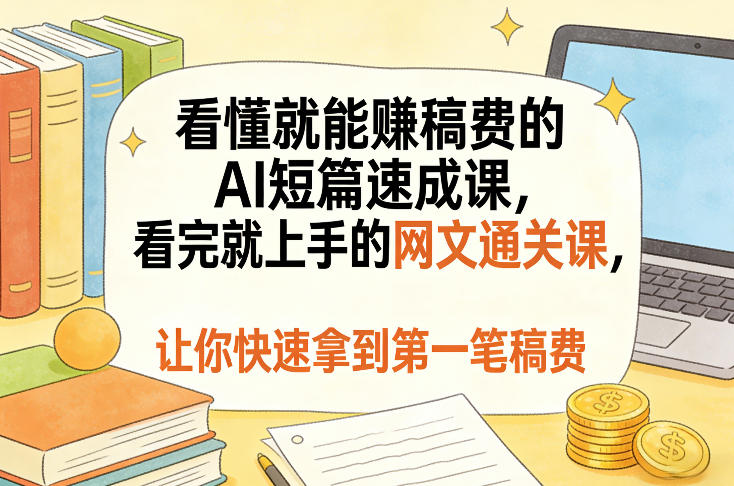 看懂就能賺稿费的AI短篇速成课，看完就上手的网文通关课，让你快速拿到第一笔稿费(更新5月)-超级会员网