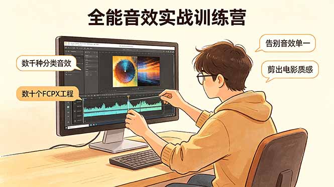 全能音效实战训练营：数千种分类音效+数十个FCPX工程，告别音效单一，剪出电影质感-超级会员网