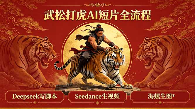 武松打虎AI短片全流程：Deepseek写脚本+Seedance生视频+海螺生图-超级会员网