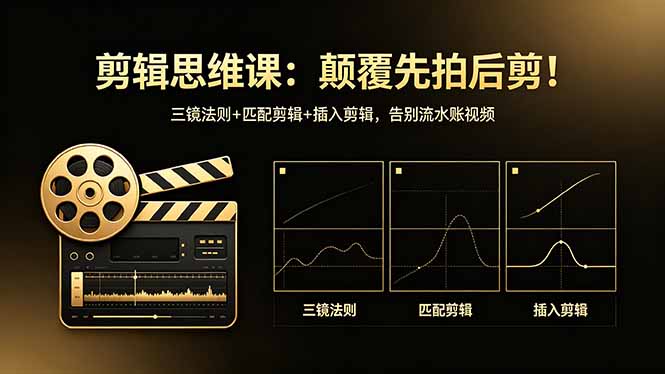 剪辑思维课：颠覆先拍后剪！三镜法则+匹配剪辑+插入剪辑，告别流水账视频-超级会员网