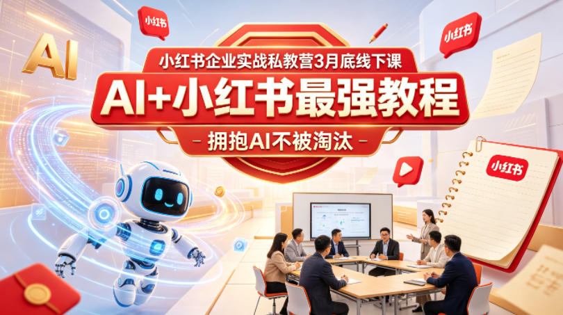 小红书企业实战私教营3月底线下课，AI+小红书最强教程，拥抱AI不被淘汰-超级会员网