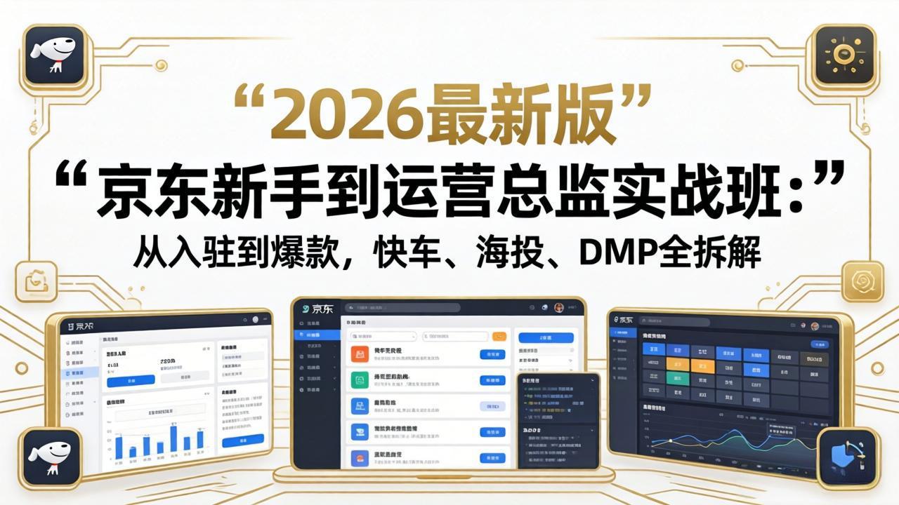 京东新手到运营总监实战班：从入驻到爆款，快车、海投、DMP全拆解，2026最新版-超级会员网
