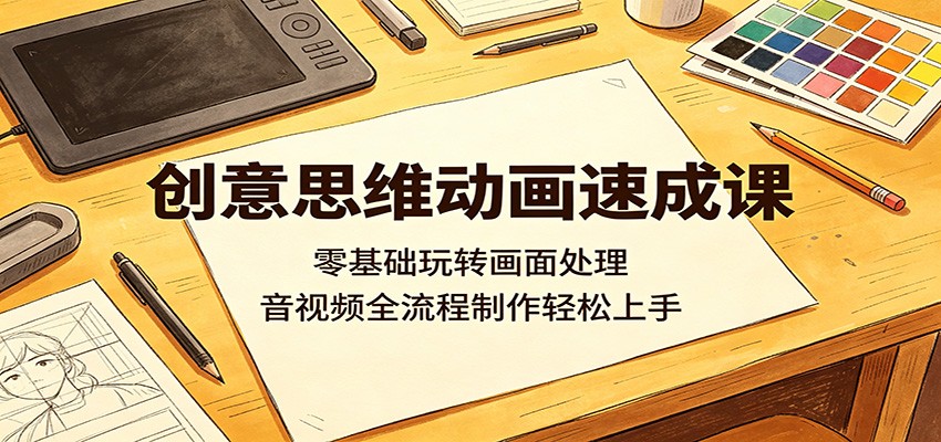 创意思维动画速成课：零基础玩转画面处理，音视频全流程制作轻松上手-超级会员网