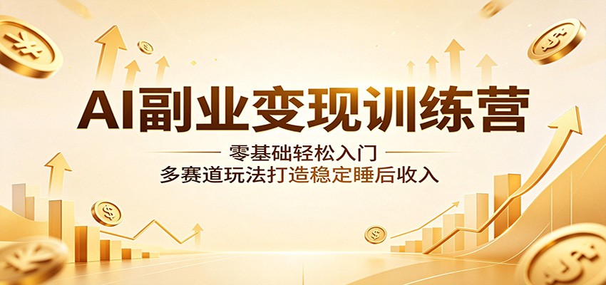 AI副业变现训练营：零基础轻松入门，多赛道玩法打造稳定睡后收入-超级会员网