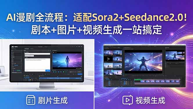AI漫剧全流程：适配Sora2+Seedance2.0！剧本+图片+视频生成一站搞定-超级会员网