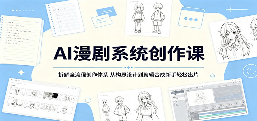 AI漫剧系统创作课：拆解全流程创作体系，从构思设计到剪辑合成新手轻松出片-超级会员网