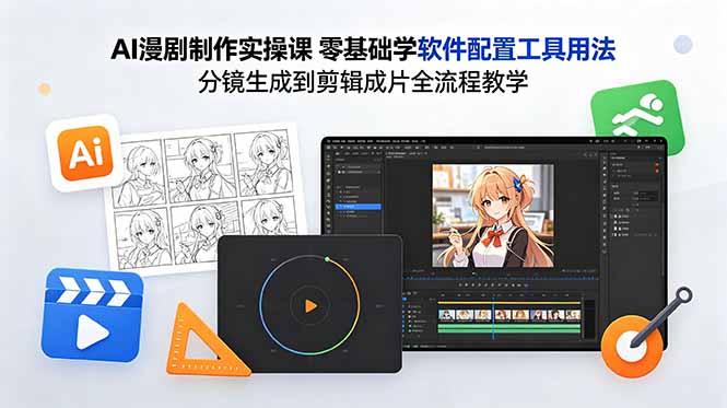 AI漫剧制作实操课 零基础学软件配置工具用法 分镜生成到剪辑成片全流程教学-超级会员网
