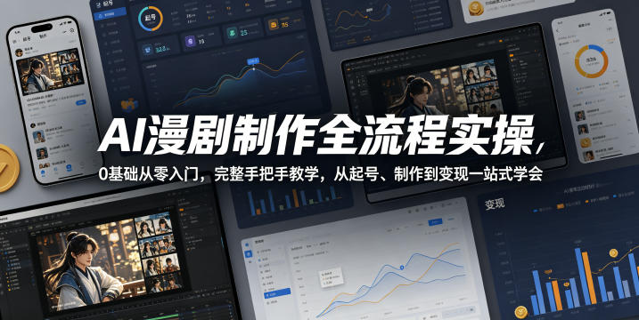 AI漫剧制作全流程实操，0基础从零入门，完整手把手教学，从起号、制作到变现一站式学会-超级会员网