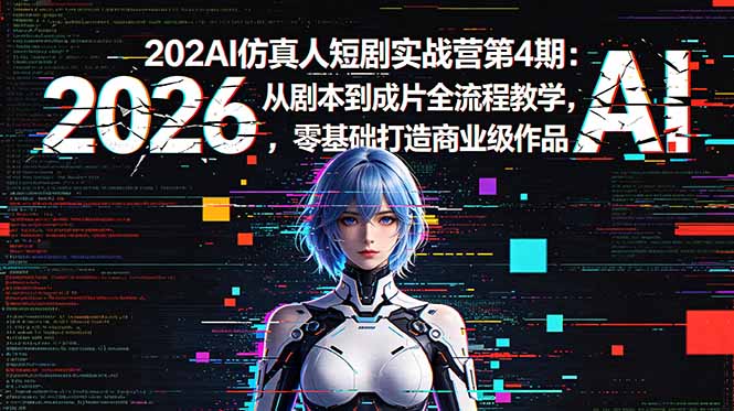 2026AI仿真人短剧实战营第4期：从剧本到成片全流程教学，零基础打造商业级作品-超级会员网
