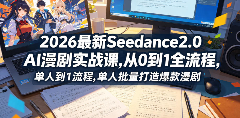 2026最新Seedance2.0 AI漫剧实战课,，从0到1全流程，单人批量打造爆款漫剧-超级会员网