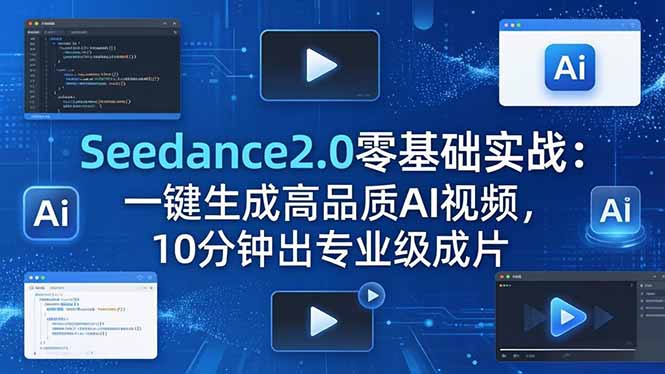 Seedance2.0零基础实战：一键生成高品质AI视频，10分钟出专业级成片-超级会员网